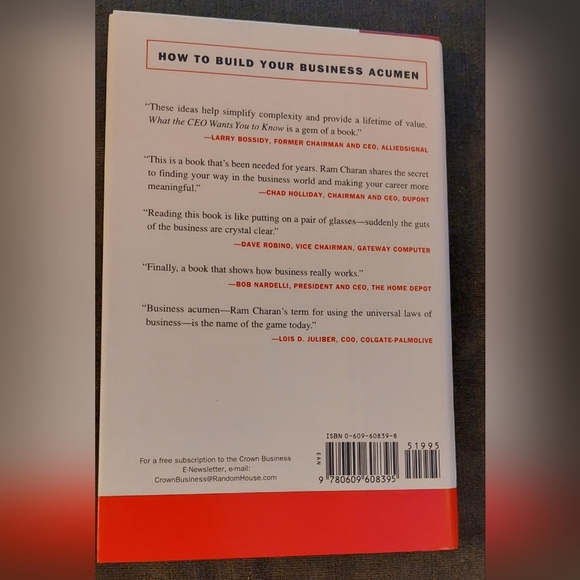 Book What the CEO Wants You To Know by Ram Charan Hardback Read - Picture 2 of 2